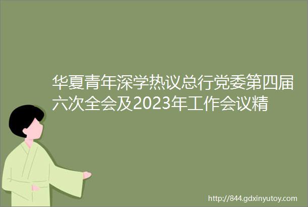 华夏青年深学热议总行党委第四届六次全会及2023年工作会议精神